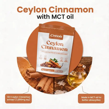 Ceylon Cinnamon 7200mg Equivalent with MCT Oil